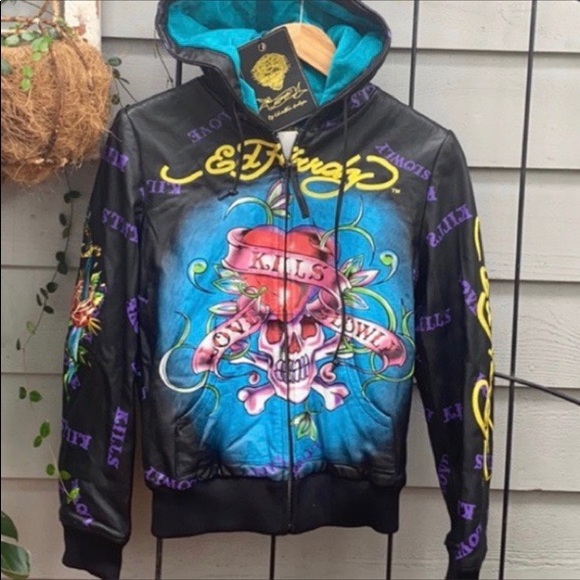 Ed Hardy Jackets & Blazers - NWT Ed hardy leather jacket